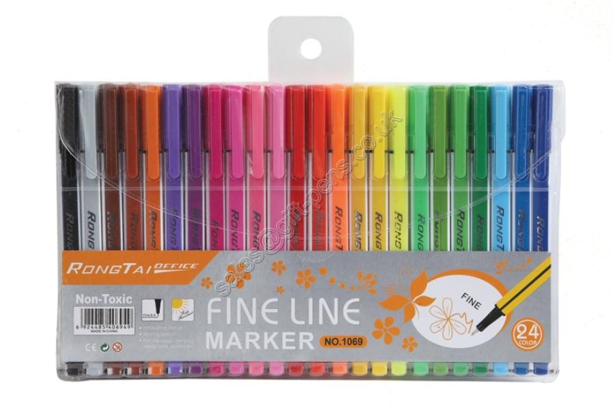 High quality triangular fine liner pen assorted 24 colors,fine liner marker pens