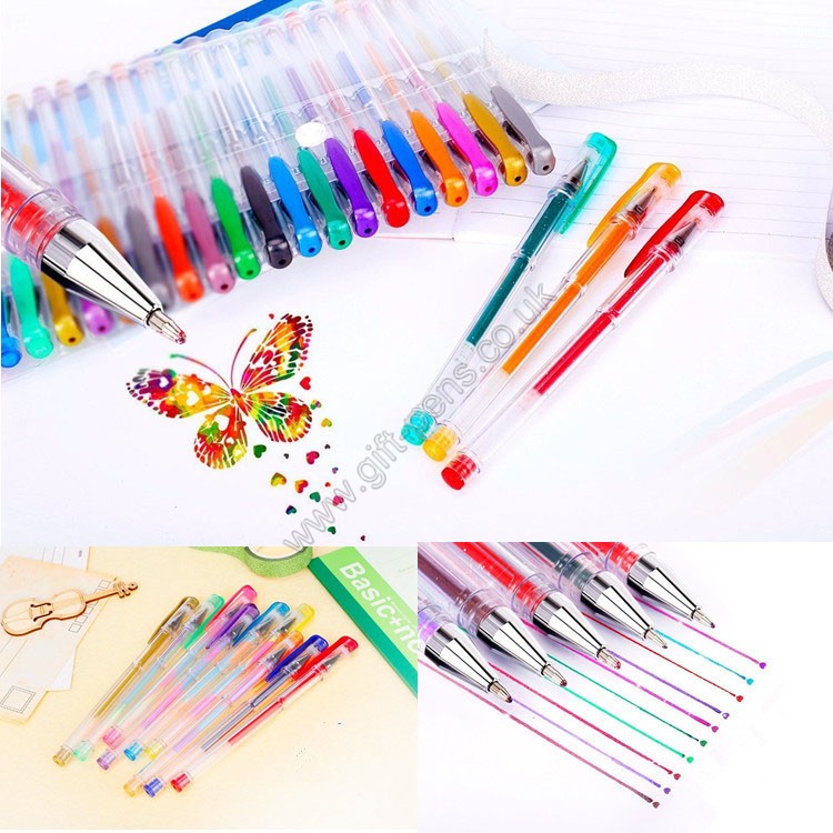 100 colors kids coloring gel ink pen/glitter/neon/metallic/Pastel/rainbow colors