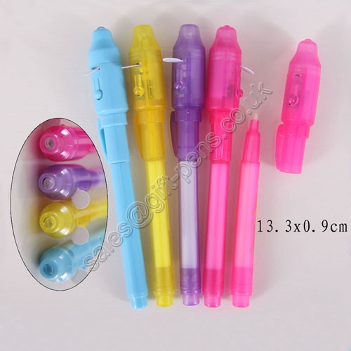 Advertisement Promotion colorful barrel invisible pen with light, UV pen