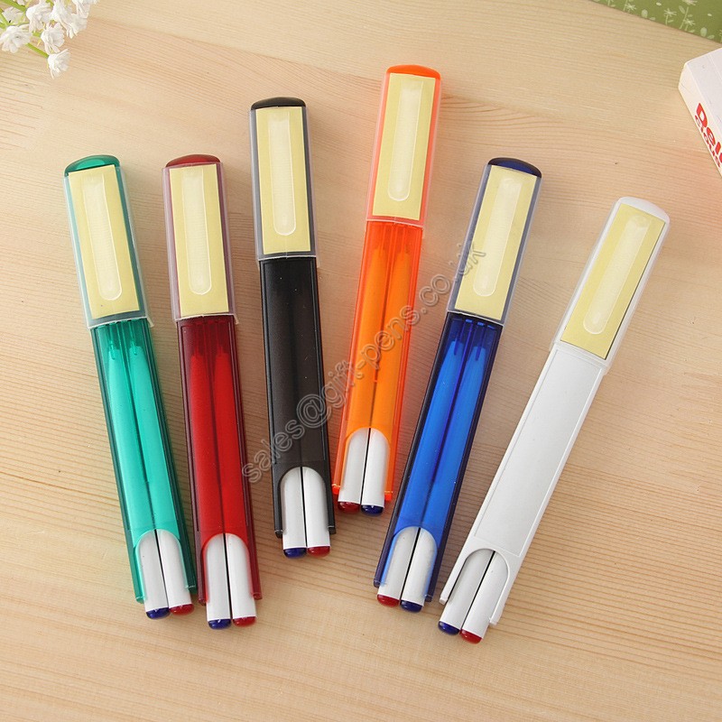 plastic bookmark ball pen, gift plastic pen with note, gift pen set