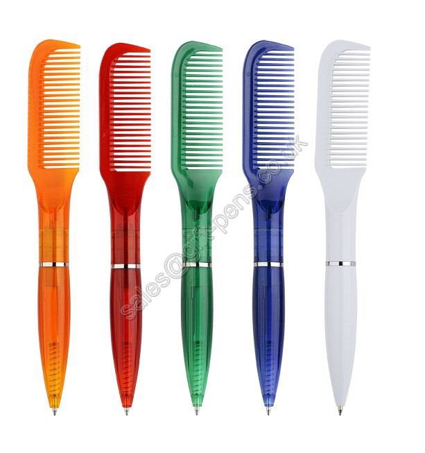 novelty comb design plastic ball pen, ball pen with comb