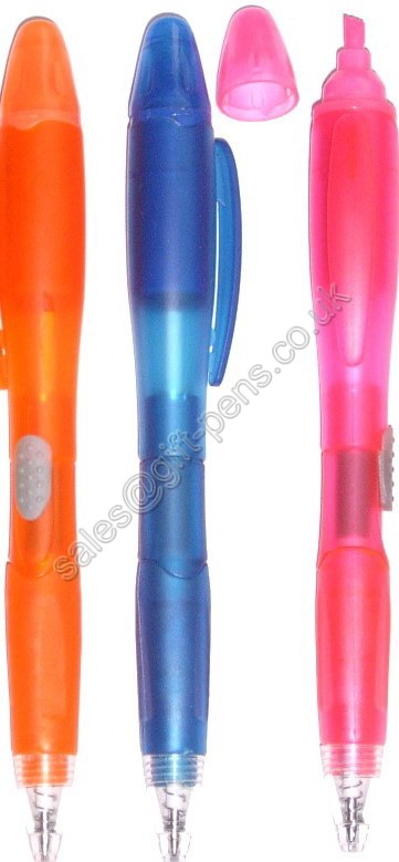 twist promotional pen with highlighter,pen with highlighter
