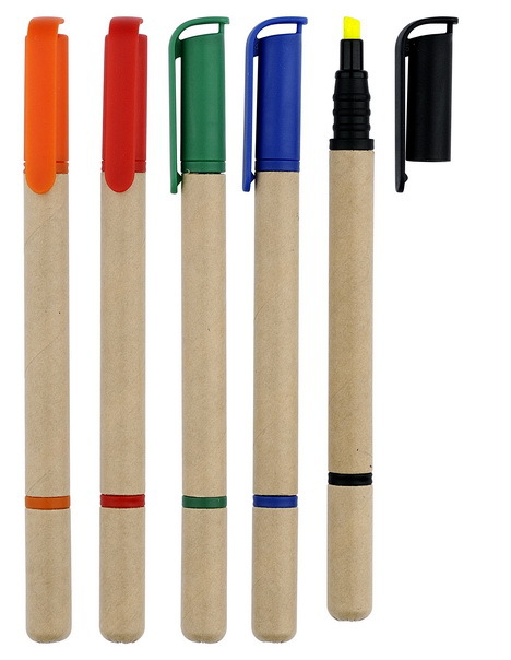 eco friendly paper barrel highlighter marker pen