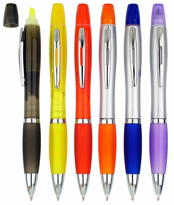 combo style ball pen and highlighter