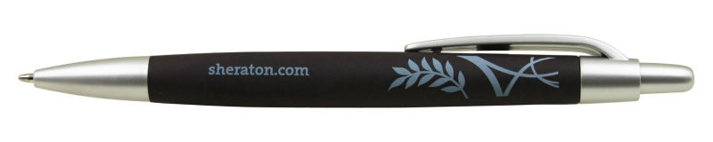 Sheraton rubberized plastic hotel promotional ball pen,frosted hotel promotional pen