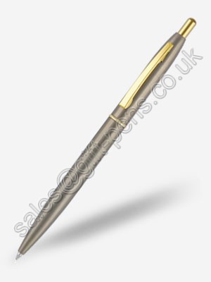 simple click Advertisement oil foiled steel ball point pen