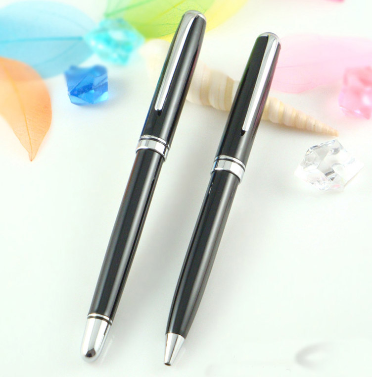 Promotional gifts black roller durable luxury good gift metal roller pen,ball pen set