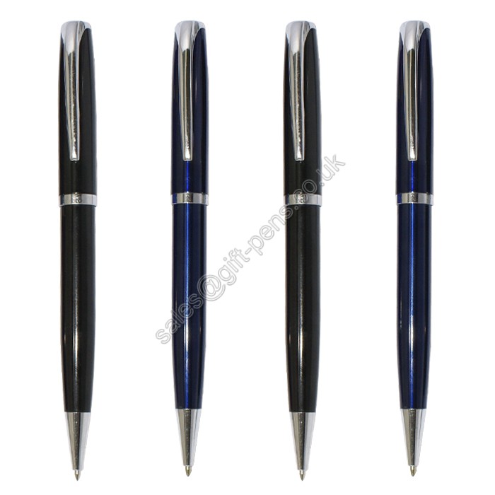 zhejiang factory transparent lacquer painted gift twist metal ball point pen