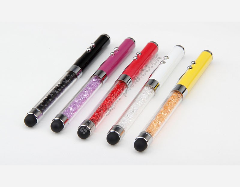 crystal touch pen with LED light,electronical touch metal ball pen