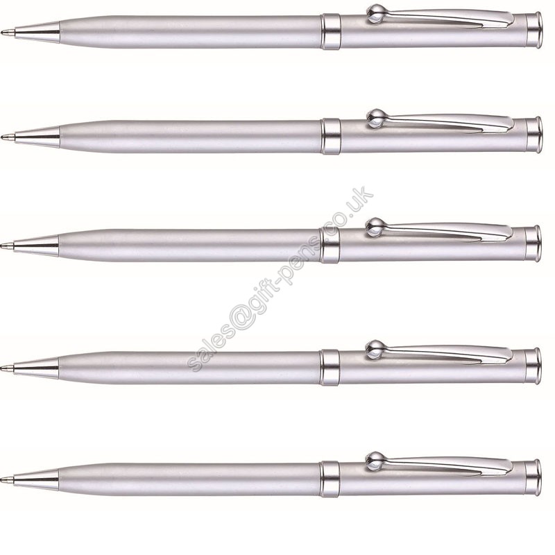 silver color logo engraved famous brand hotel use metal pen
