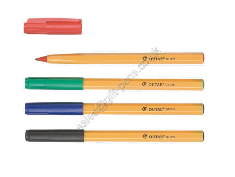simple plastic ball pen with cap,cap style office ball point pen