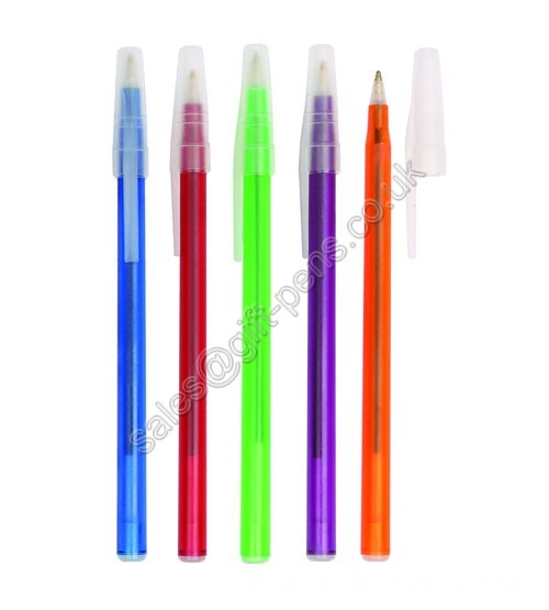 pp material colored transparent plastic pen,low price cheap ball point pen