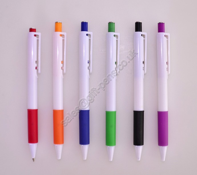 side click simple colored grip promotional giveaway pen