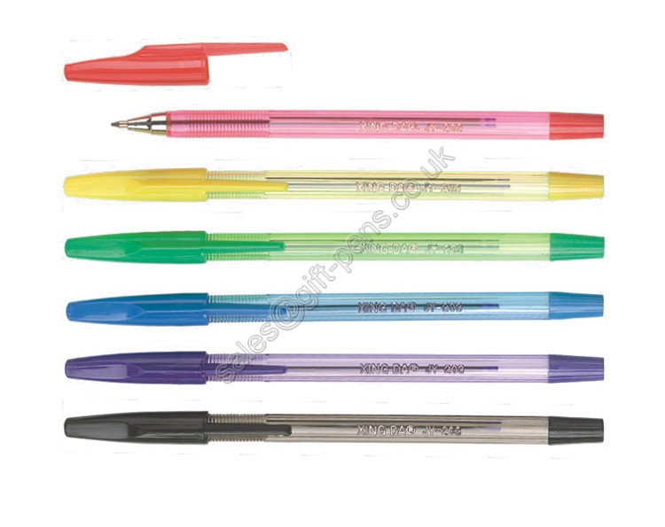 chromed silver tip transparent simple office ball point pen