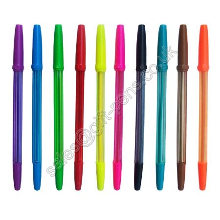 durable writing colored ink plastic disposable ball pen