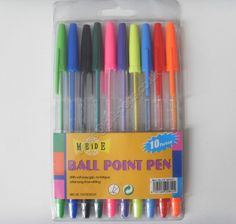 fashion color plastic ball point pen gift set