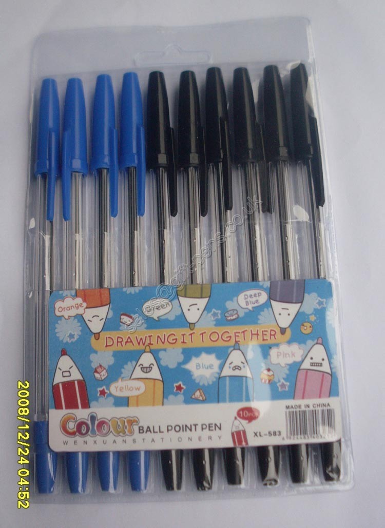 pvc pouch packed cheap  plastic pen set