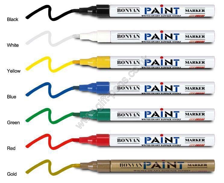 16 colors Good quality acrylic tip Aluminum barrel paint marker for metal