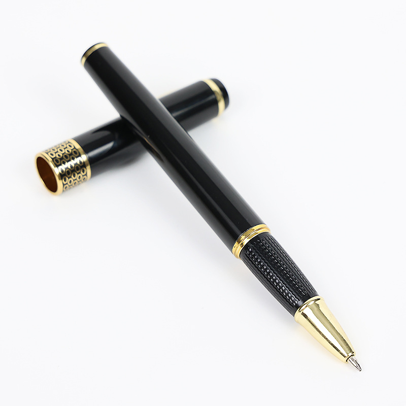 heavy customized metal roller ball pen black