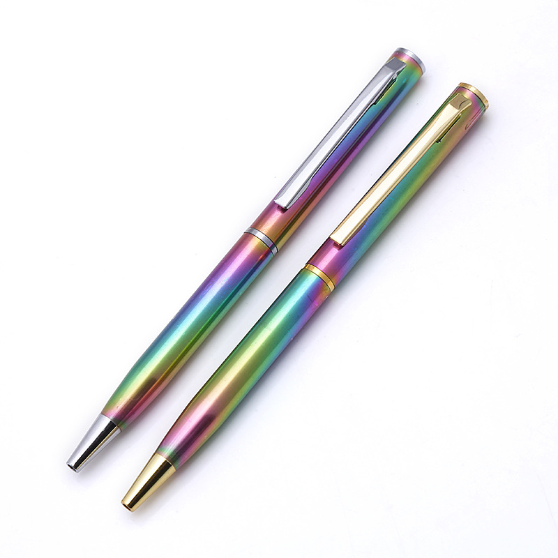 Oem rainbow color metal ballpoint pen