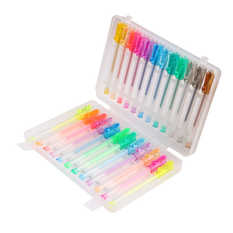 24 colors student colored gel ink pen set