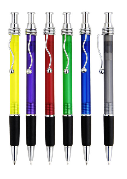 metal spring clip good quality plastic ball pen,promotional gift ballpoint pen