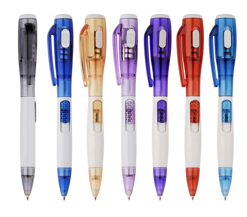 gift promotional plastic light ball pen,plastic led pen