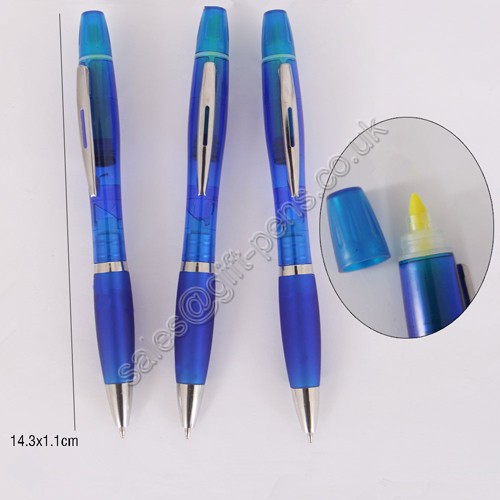 highlighter ball pen, combo hgilighter ball pen, 2 in 1 plastic ball pen