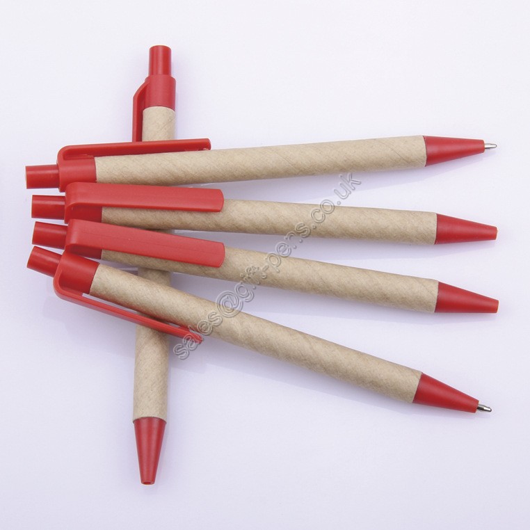 Eco craft paper promotional giveaway pen,advertising eco ballpoint pen,click pen
