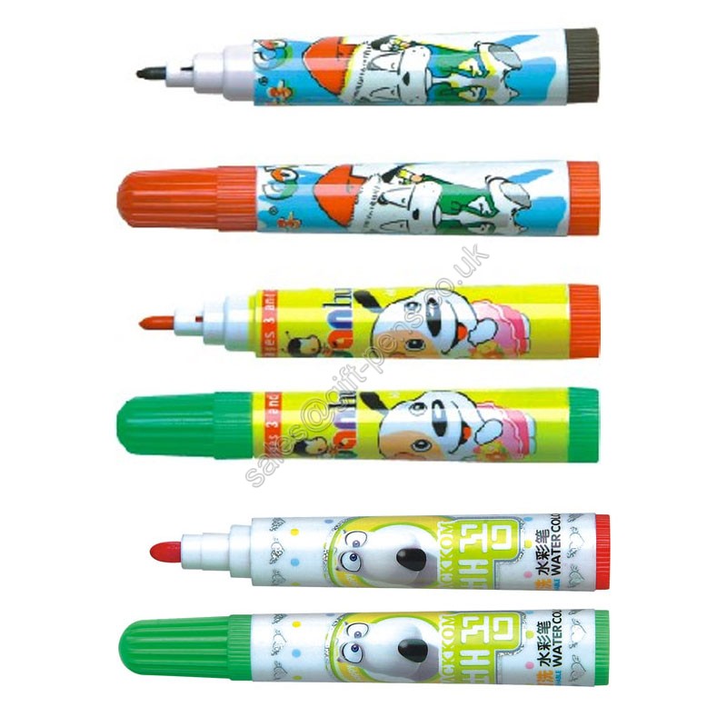 CMYK printing kids watercolor marker set, full color printing children water ink marker