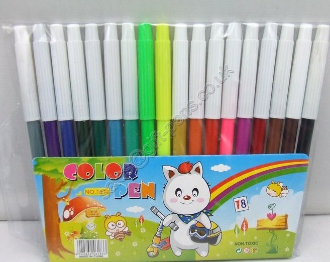 customized popular water marker pen,18 colors kids marker pen