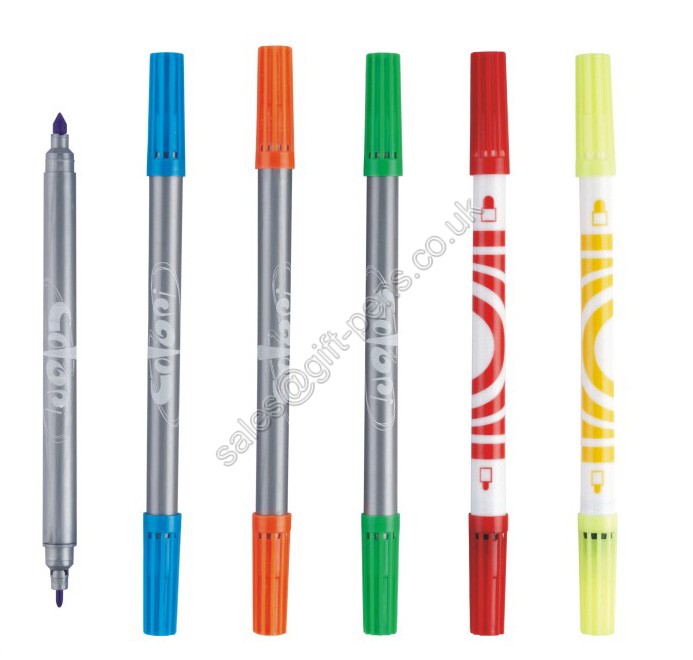 two points printed children school drawing water ink washable marker pen
