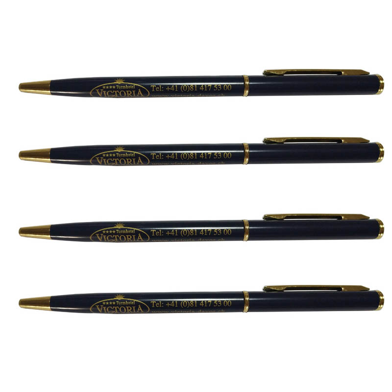 victoria hotel golden parts black cross style metal pen