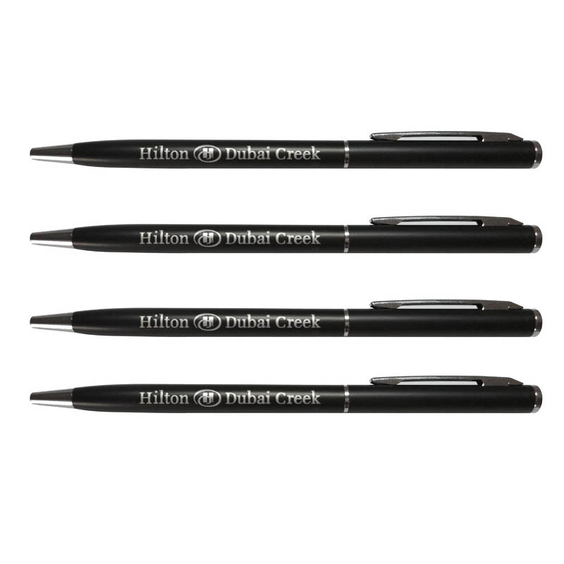 hilton dubai metal promo text printed ball pen