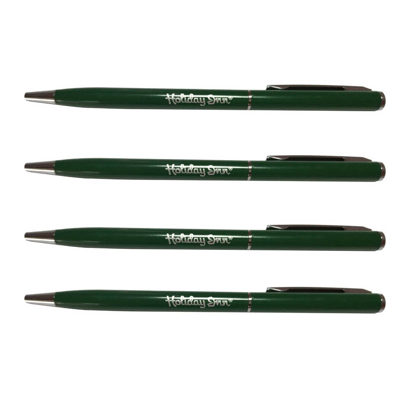 green color holiday inn hotel use metal logo pen