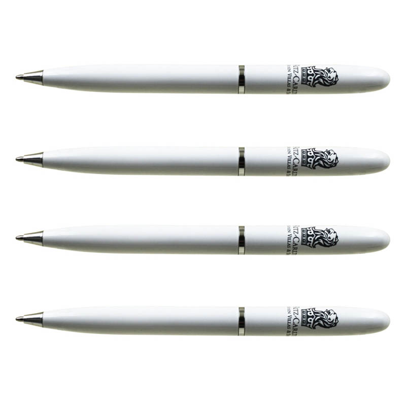 Ritz Carlton white metal twist hotel ball pen