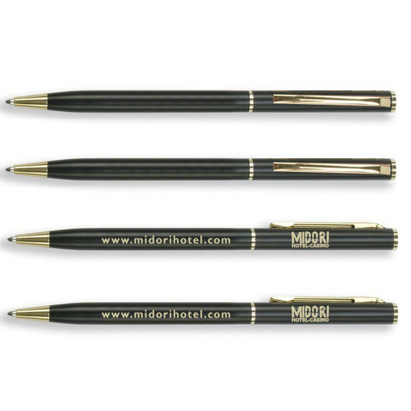 midori hotel brass material laser engraved metal ballpoint pen