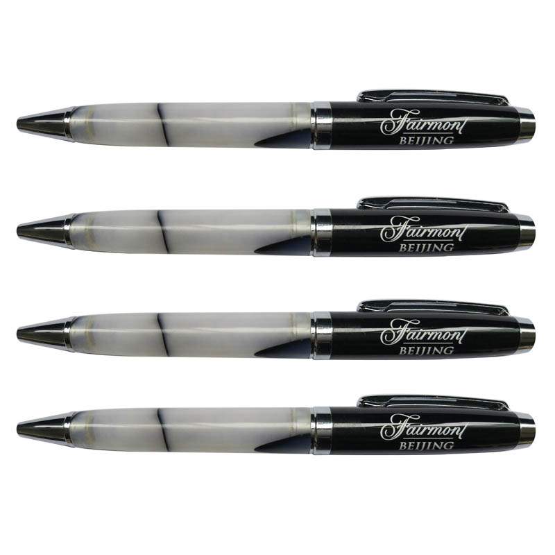 acrylic metal brand engraved ball pen for five stars hotel