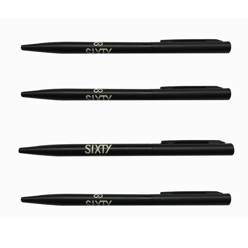 full black color lacquered twist metal ball pen for sixty hotel