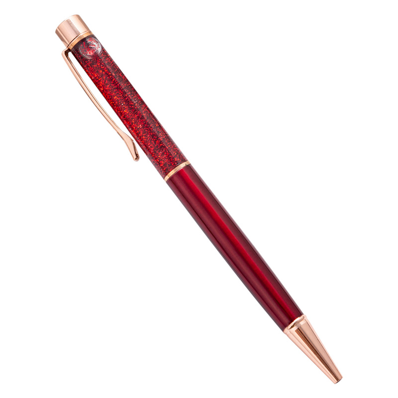 Liquid glitter float metal ball pen