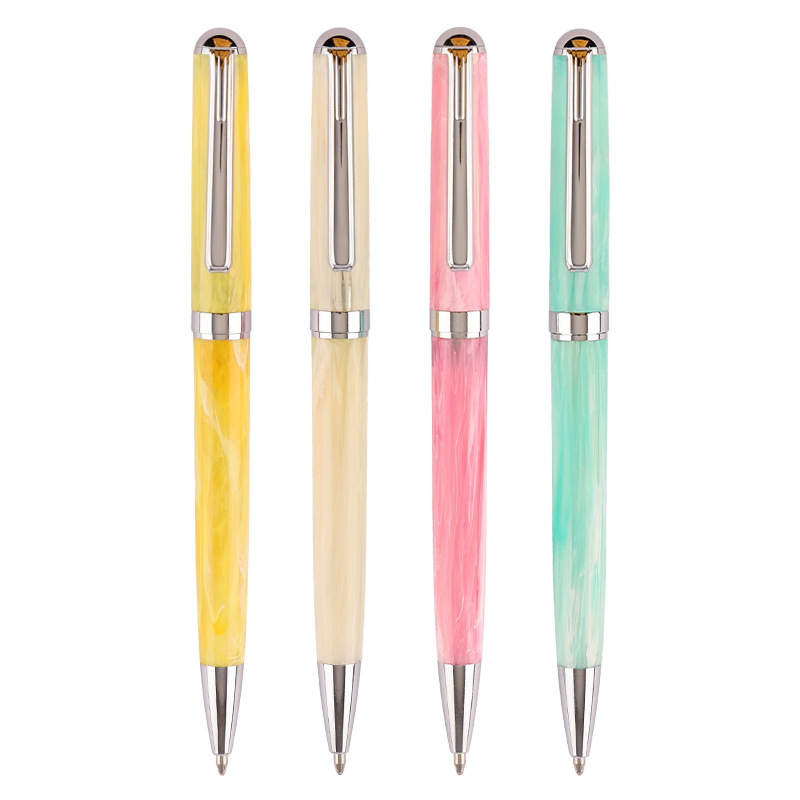 Marble finish metal ballpoint pen