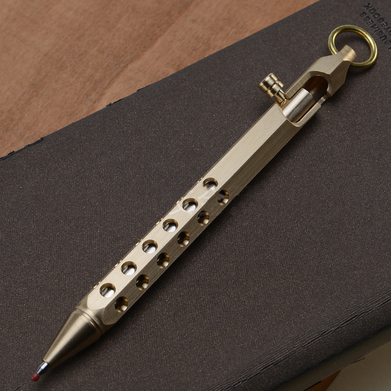 Vintage Solid Brass Hexagonal Bolt Pen