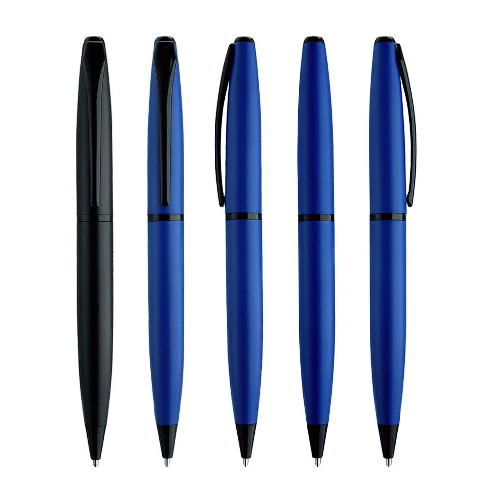 Blue Color Twist metal logo pen