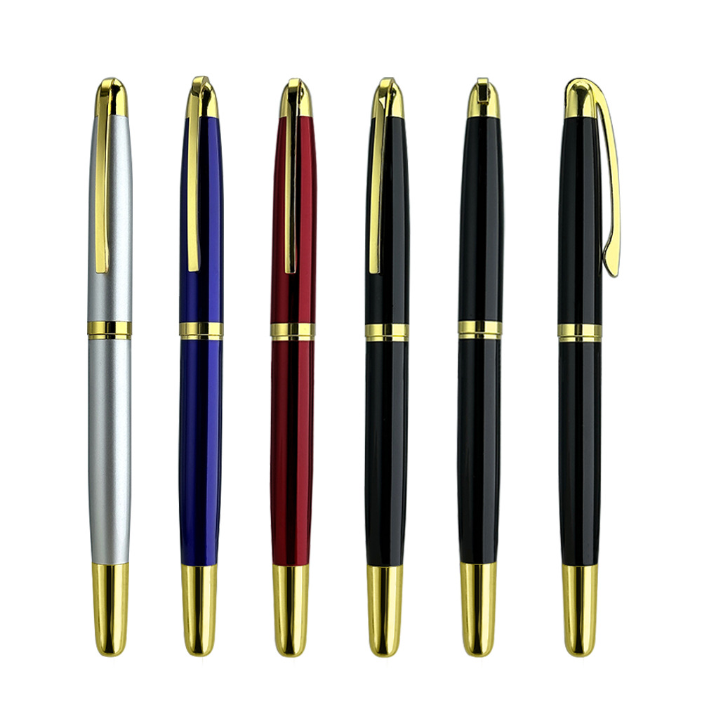 Golden parts transparent lacquer metal roller ink pen