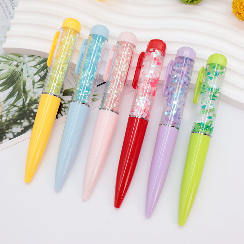 Glitter liquid novel promotional pen