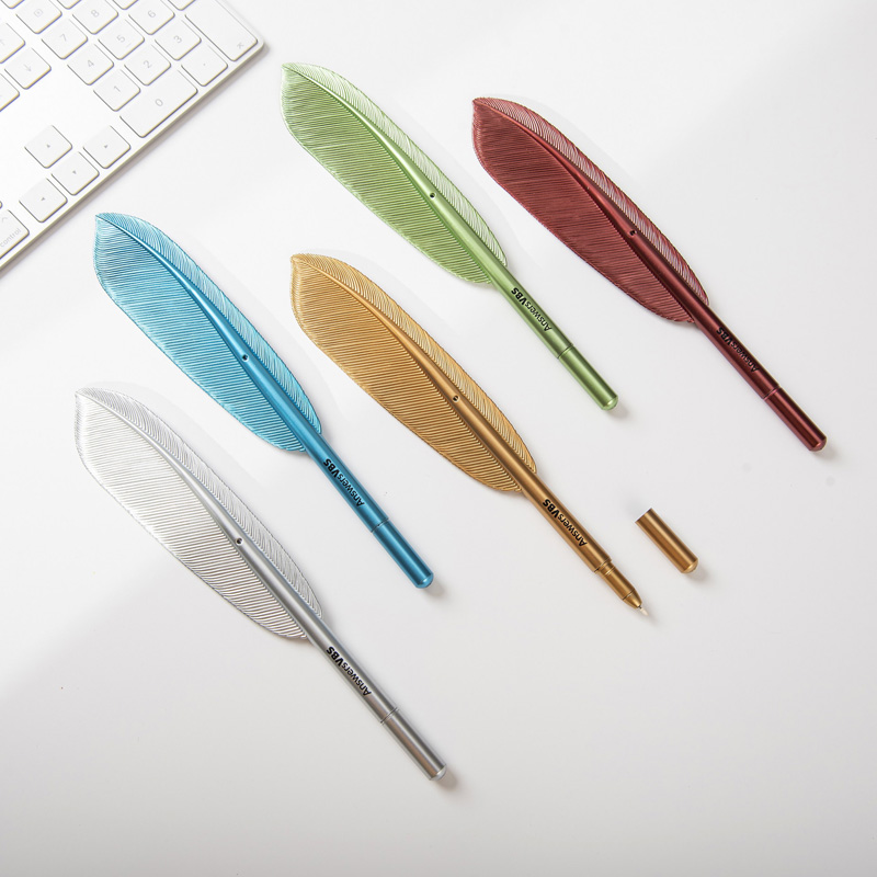 feather shape gift ball pen