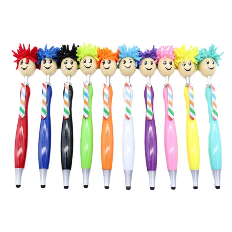 cartoon figure head advertising company pen