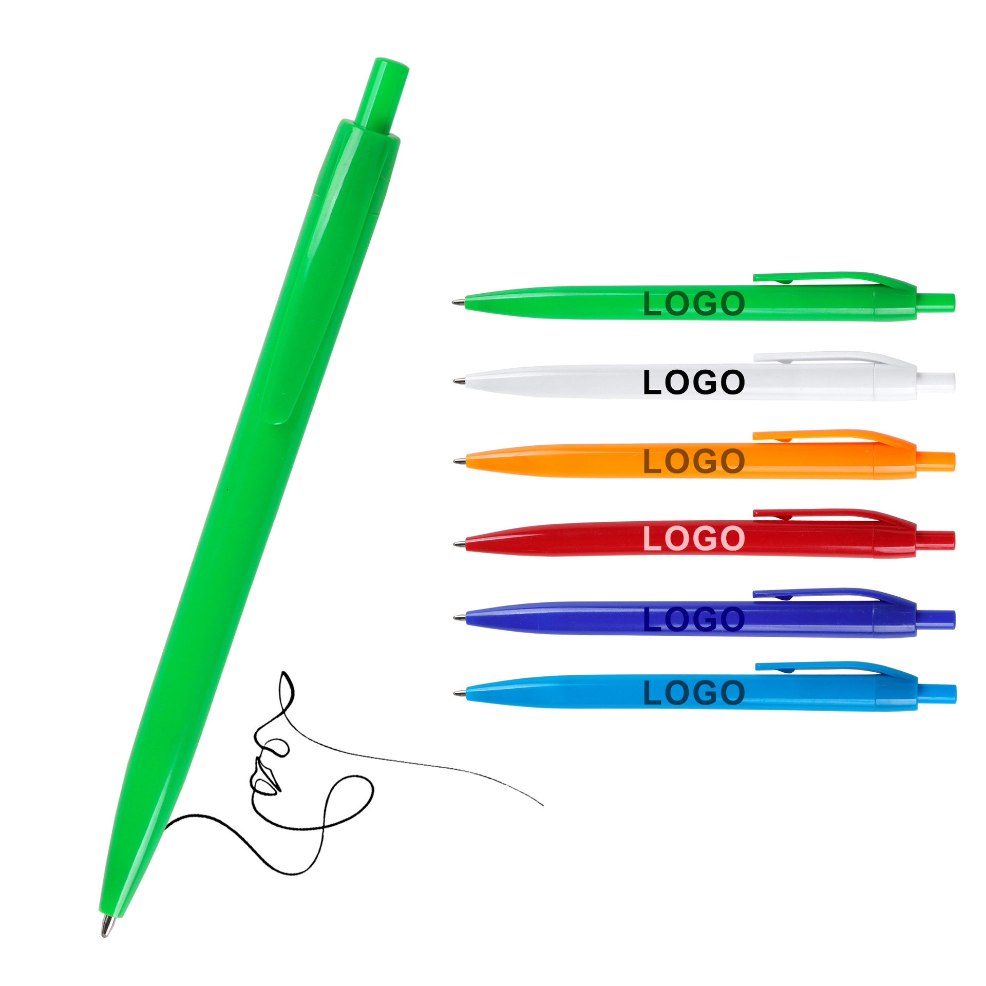 Smooth writing Simple click plastic ballpoint pen