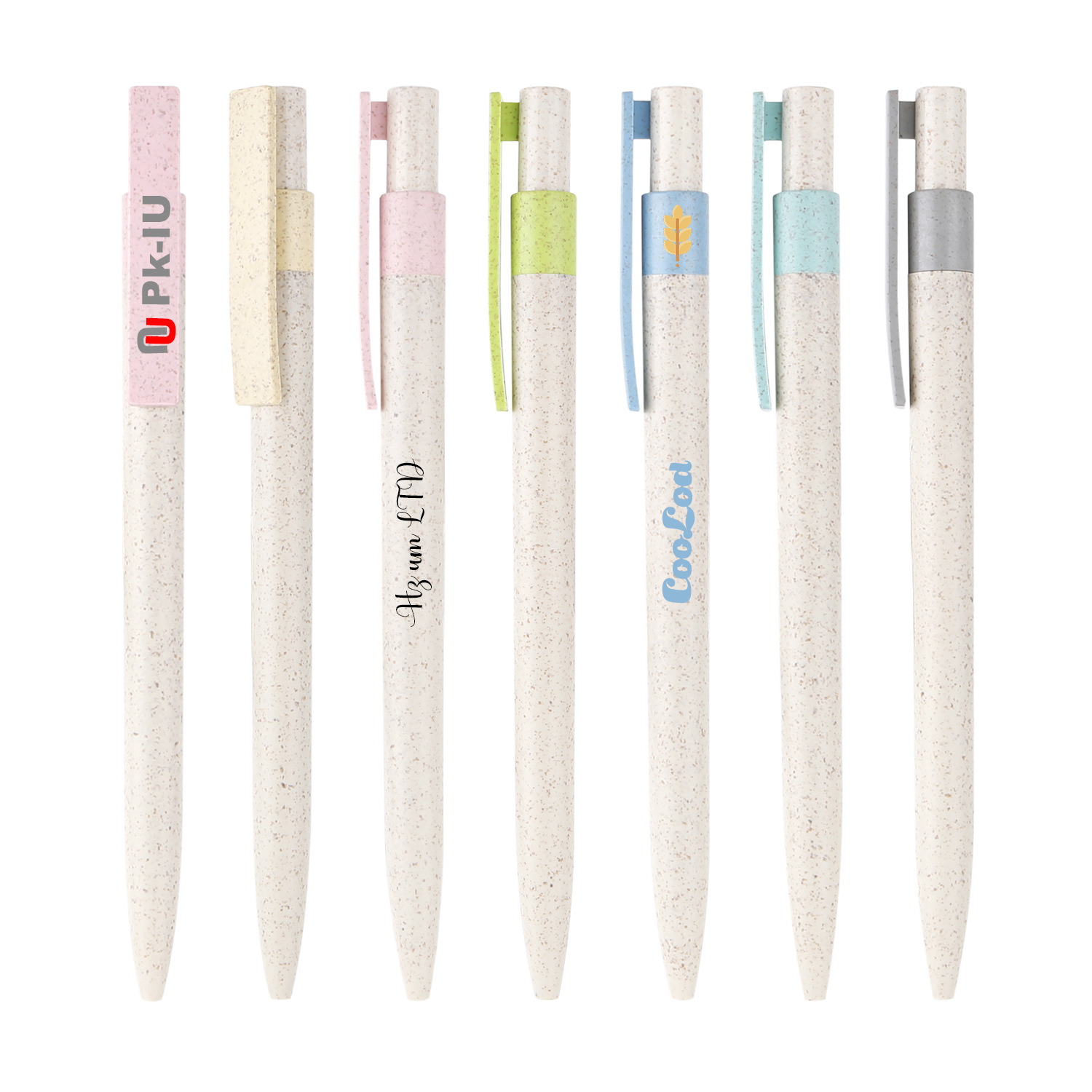 white barrel click promotional pen