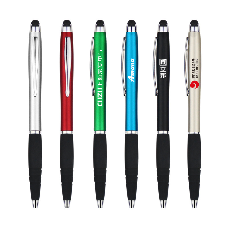 logo brand plastic touch ball pen